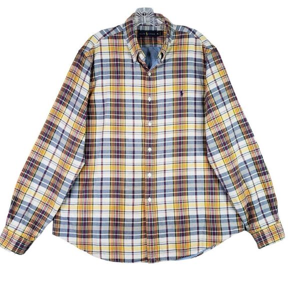 Polo Ralph Lauren Shirt Mens XL Oxford Plaid Button Down LS Lined - Picture 2 of 12